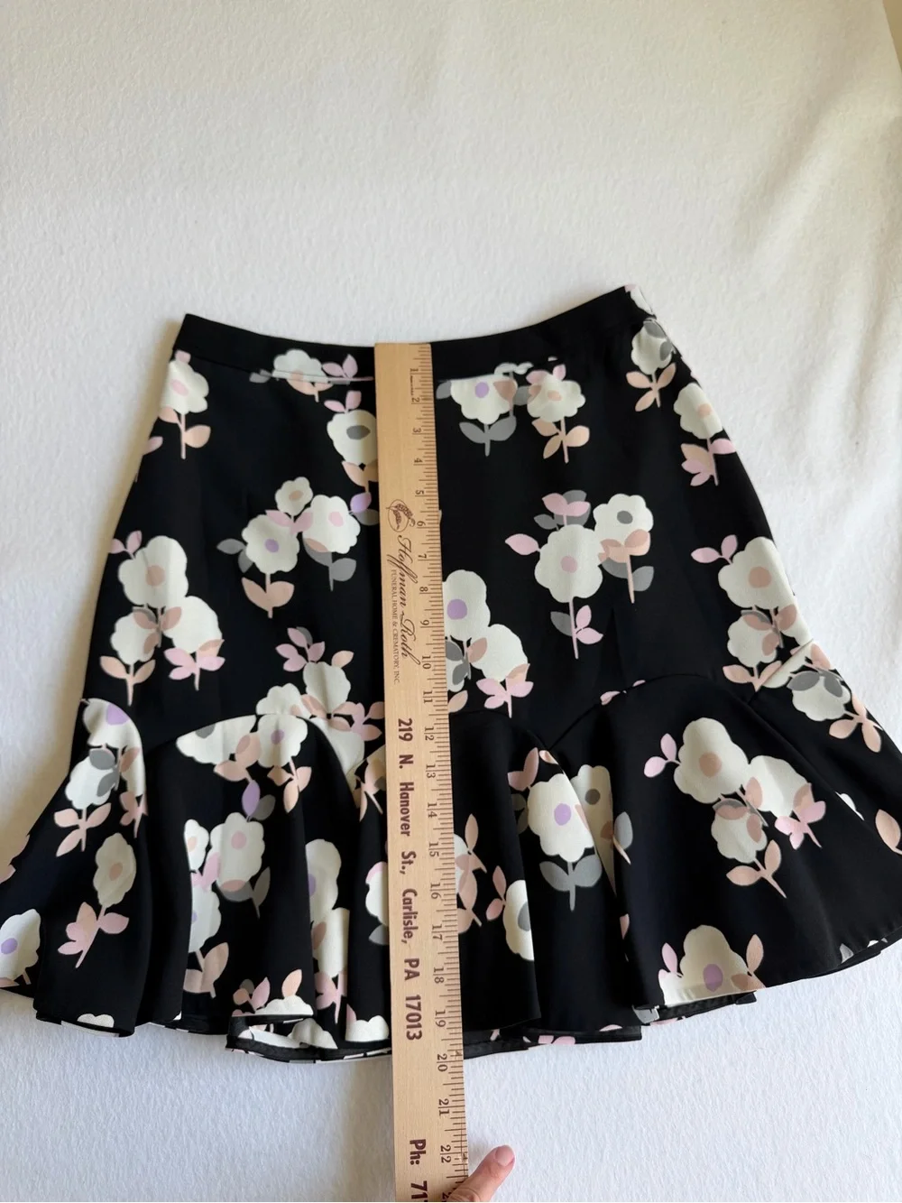 Kate Spade New York Floral Fit & Flare Skirt Black Pink Cream Lined Size 6